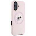 Karl Lagerfeld Silicone Double Heads And Circle MagSafe - Etui do iPhone 16 (różowy) Karl Lagerfeld