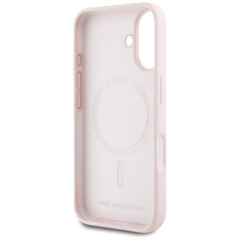 Karl Lagerfeld Silicone Double Heads And Circle MagSafe - Etui do iPhone 16 (różowy) Karl Lagerfeld Karl Lagerfeld Silicone Double Heads And Circle MagSafe - Etui do iPhone 16 (różowy) Karl Lagerfeld
