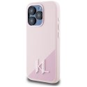 Karl Lagerfeld Silicone Shadow Metal Initial MagSafe - Etui do iPhone 15 Pro (różowy) Karl Lagerfeld