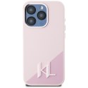 Karl Lagerfeld Silicone Shadow Metal Initial MagSafe - Etui do iPhone 15 Pro (różowy) Karl Lagerfeld