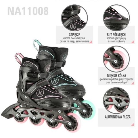 NA11008 CZARNO-MIĘTOWY ROZM. M (35-38) ŁYŻWOROLKI NILS EXTREME NILS EXTREME NA11008 CZARNO-MIĘTOWY ROZM. M (35-38) ŁYŻWOROLKI NILS EXTREME NILS EXTREME