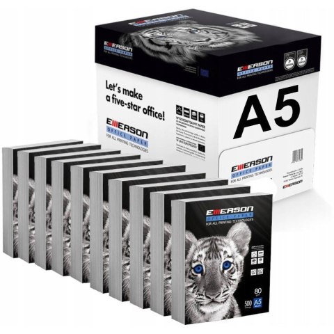 Papier ksero A5 80g EMERSON TIGER (10ryz) klasa białości C EMERSON Papier ksero A5 80g EMERSON TIGER (10ryz) klasa białości C EMERSON