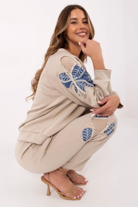 Spodnie Komplet Model MI-KMPL-271678.28 Dark Beige - Italy Moda Spodnie Komplet Model MI-KMPL-271678.28 Dark Beige - Italy Moda
