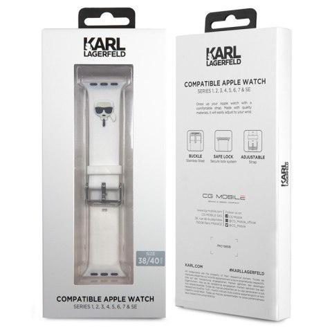 Karl Lagerfeld Silicone Karl Head - Pasek do Apple Watch 38/40/41 mm (biały) Karl Lagerfeld Karl Lagerfeld Silicone Karl Head - Pasek do Apple Watch 38/40/41 mm (biały) Karl Lagerfeld
