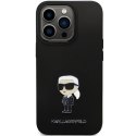 Karl Lagerfeld nakładka do iPhone 14 Pro Max 6,7" KLHCP14XSMHKNPK czarna HC Silicone Ikonik Metal Pin CG Mobile SAS