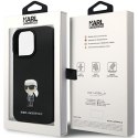 Karl Lagerfeld nakładka do iPhone 14 Pro Max 6,7" KLHCP14XSMHKNPK czarna HC Silicone Ikonik Metal Pin CG Mobile SAS