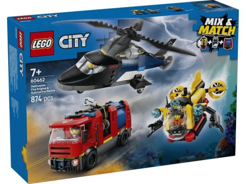60462 - LEGO City - Zestaw z helikopterem, wozem strażackim i łodzią podwodną LEGO 60462 - LEGO City - Zestaw z helikopterem, wozem strażackim i łodzią podwodną LEGO