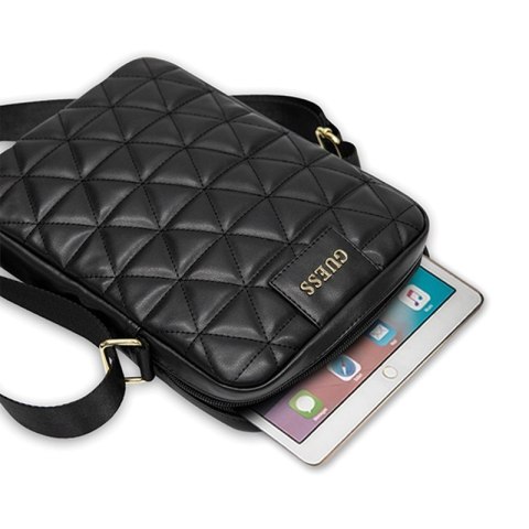 Guess Quilted Tablet Bag - Torba na notebooka / tablet 10" (czarny) Guess Guess Quilted Tablet Bag - Torba na notebooka / tablet 10" (czarny) Guess