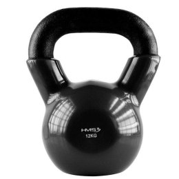 KNV12 BLACK KETTLEBELL ŻELIWNY POKRYTY WINYLEM HMS HMS