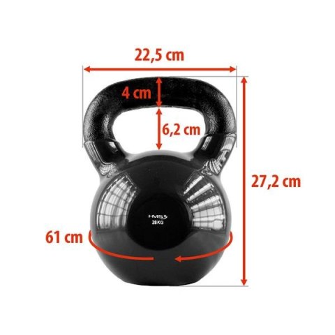 KNV28 BLACK KETTLEBELL ŻELIWNY POKRYTY WINYLEM HMS HMS KNV28 BLACK KETTLEBELL ŻELIWNY POKRYTY WINYLEM HMS HMS