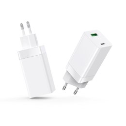 Setty ładowarka sieciowa GAN PD+QC USB + USB-C 65W LSI-02 biała TelForceOne S.A.