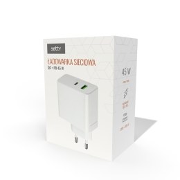 Setty ładowarka sieciowa PD+QC USB + USB-C 45W LSI-01 biała TelForceOne S.A.