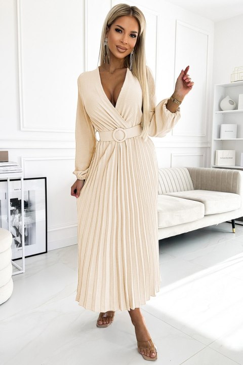Sukienka Model Viviana 504-7 Light Beige - Numoco Sukienka Model Viviana 504-7 Light Beige - Numoco