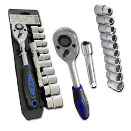 Zestaw narzędzi 12w1 grzechotka 1/2 nasadki 10-24 mm przedłużka 125 mm E-hurtownia