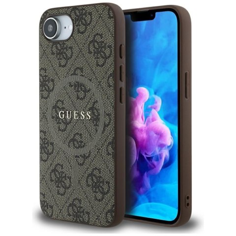 Guess Nakładka HC MagSafe PU 4G Ring Classic Logo do iPhone 16e Brązowa CG Mobile SAS