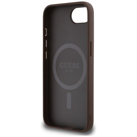 Guess Nakładka HC MagSafe PU 4G Ring Classic Logo do iPhone 16e Brązowa CG Mobile SAS Guess Nakładka HC MagSafe PU 4G Ring Classic Logo do iPhone 16e Brązowa CG Mobile SAS