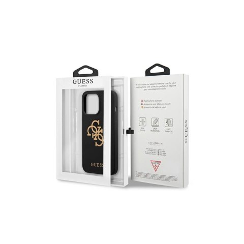 Guess nakładka do iPhone 13 Pro / 13 6,1" GUHCP13LLS4GGBK czarna hard case Silicone 4G Logo CG Mobile SAS Guess nakładka do iPhone 13 Pro / 13 6,1" GUHCP13LLS4GGBK czarna hard case Silicone 4G Logo CG Mobile SAS