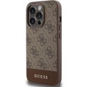 Guess nakładka do iPhone 15 Pro 6,1" GUHCP15LG4GLBR brązowa HC PC/TPU 4G PU BOTTOM STRIPE CG Mobile SAS