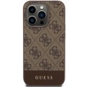 Guess nakładka do iPhone 15 Pro 6,1" GUHCP15LG4GLBR brązowa HC PC/TPU 4G PU BOTTOM STRIPE CG Mobile SAS