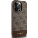 Guess nakładka do iPhone 15 Pro 6,1" GUHCP15LG4GLBR brązowa HC PC/TPU 4G PU BOTTOM STRIPE CG Mobile SAS
