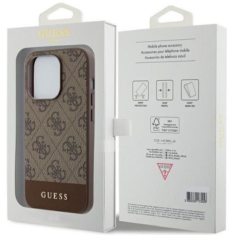 Guess nakładka do iPhone 15 Pro 6,1" GUHCP15LG4GLBR brązowa HC PC/TPU 4G PU BOTTOM STRIPE CG Mobile SAS Guess nakładka do iPhone 15 Pro 6,1" GUHCP15LG4GLBR brązowa HC PC/TPU 4G PU BOTTOM STRIPE CG Mobile SAS