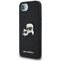 Karl Lagerfeld Nakładka HC Fixed Glitter K&C Heads Logo Metal Pin do iPhone 16e Czarna CG Mobile SAS