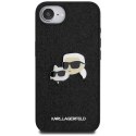 Karl Lagerfeld Nakładka HC Fixed Glitter K&C Heads Logo Metal Pin do iPhone 16e Czarna CG Mobile SAS