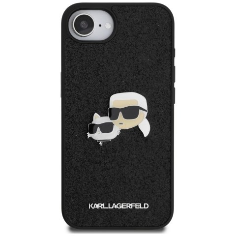 Karl Lagerfeld Nakładka HC Fixed Glitter K&C Heads Logo Metal Pin do iPhone 16e Czarna CG Mobile SAS Karl Lagerfeld Nakładka HC Fixed Glitter K&C Heads Logo Metal Pin do iPhone 16e Czarna CG Mobile SAS