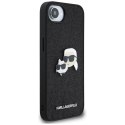 Karl Lagerfeld Nakładka HC Fixed Glitter K&C Heads Logo Metal Pin do iPhone 16e Czarna CG Mobile SAS