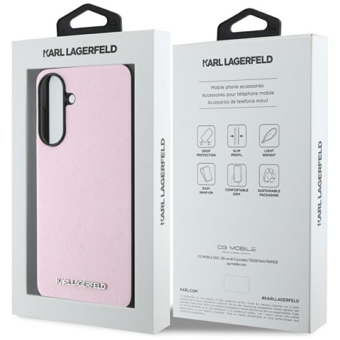 Karl Lagerfeld Nakładka HC Saffiano Metal Logo do Samsung Galaxy A56 Różowa CG Mobile SAS Karl Lagerfeld Nakładka HC Saffiano Metal Logo do Samsung Galaxy A56 Różowa CG Mobile SAS