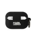 Karl Lagerfeld etui do Airpods Pro 2 KLAP2RUNIKK czarne 3D Silicone NFT Karl CG Mobile SAS