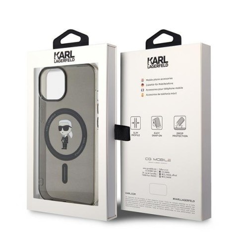 Karl Lagerfeld nakładka do iPhone 15 6,1" KLHMP15SHFCKNOK czarna hardcase IML Ikonik MagSafe CG Mobile SAS Karl Lagerfeld nakładka do iPhone 15 6,1" KLHMP15SHFCKNOK czarna hardcase IML Ikonik MagSafe CG Mobile SAS