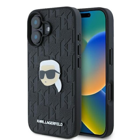 Karl Lagerfeld nakładka do iPhone 16 6,1" KLHCP16SPGKLKIPK czarna Hardcase Monogram Karl Head Pin CG Mobile SAS Karl Lagerfeld nakładka do iPhone 16 6,1" KLHCP16SPGKLKIPK czarna Hardcase Monogram Karl Head Pin CG Mobile SAS