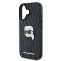 Karl Lagerfeld nakładka do iPhone 16 6,1" KLHCP16SPGKLKIPK czarna Hardcase Monogram Karl Head Pin CG Mobile SAS