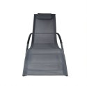Leżak ogrodowy 160x62 cm textilene stalowy odporny UV 150 kg Szary E-hurtownia