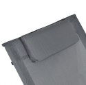 Leżak ogrodowy 160x62 cm textilene stalowy odporny UV 150 kg Szary E-hurtownia