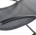 Leżak ogrodowy 160x62 cm textilene stalowy odporny UV 150 kg Szary E-hurtownia