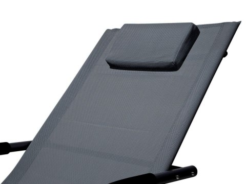 Leżak ogrodowy 160x62 cm textilene stalowy odporny UV 150 kg Szary E-hurtownia Leżak ogrodowy 160x62 cm textilene stalowy odporny UV 150 kg Szary E-hurtownia