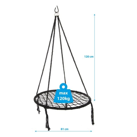 HAMAK AŻUROWY 80CM CZARNY Royokamp HAMAK AŻUROWY 80CM CZARNY Royokamp