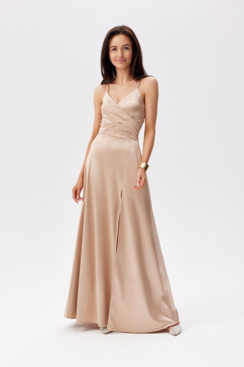 Serena - satynowa sukienka maxi sznurowana na plecach Roco Fashion Serena - satynowa sukienka maxi sznurowana na plecach Roco Fashion