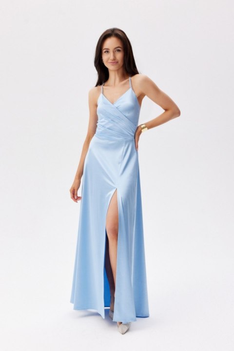Serena - satynowa sukienka maxi sznurowana na plecach Roco Fashion Serena - satynowa sukienka maxi sznurowana na plecach Roco Fashion