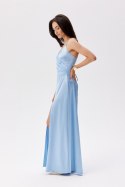 Serena - satynowa sukienka maxi sznurowana na plecach Roco Fashion
