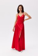 Serena - satynowa sukienka maxi sznurowana na plecach Roco Fashion