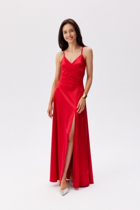 Serena - satynowa sukienka maxi sznurowana na plecach Roco Fashion Serena - satynowa sukienka maxi sznurowana na plecach Roco Fashion