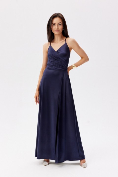 Serena - satynowa sukienka maxi sznurowana na plecach Roco Fashion Serena - satynowa sukienka maxi sznurowana na plecach Roco Fashion