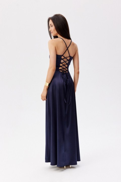 Serena - satynowa sukienka maxi sznurowana na plecach Roco Fashion Serena - satynowa sukienka maxi sznurowana na plecach Roco Fashion