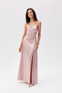 Serena - satynowa sukienka maxi sznurowana na plecach Roco Fashion