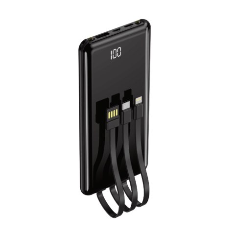 Setty power bank 10000 mAh z kablami PB-WK-101 czarny TelForceOne S.A. Setty power bank 10000 mAh z kablami PB-WK-101 czarny TelForceOne S.A.