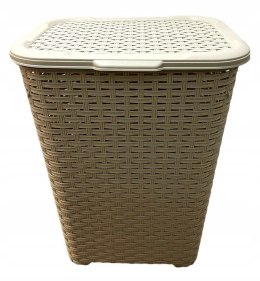 Kosz na biel.RATTAN 60l-beżowy 435x337x602 mm Katex