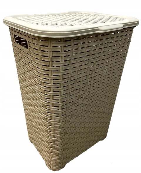 Kosz na biel.RATTAN 60l-beżowy 435x337x602 mm Katex Kosz na biel.RATTAN 60l-beżowy 435x337x602 mm Katex